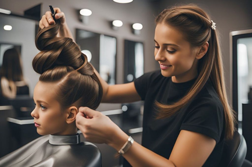 Hair Brushing in Hairdressing