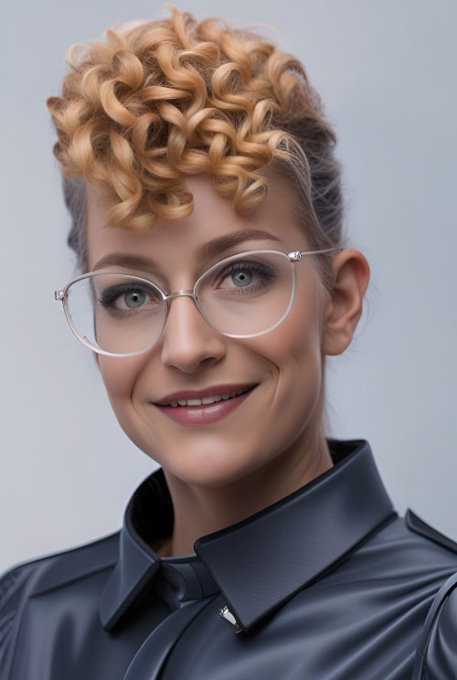 Hairstyle with glasses