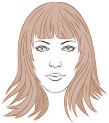 Styling option for oval facial type