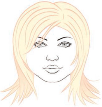 Styling option for round facial type