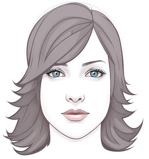 Styling option for heartshaped facial type